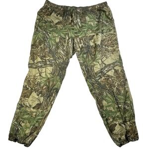 Vtg Mens Realtree Camo Cover Up Pants Green Size 2XL Made in USA Hunting